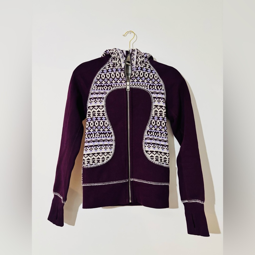 Lululemon Special Edition Fair Isle Knit Sweater Zip Up Scuba Hoodie Jacket